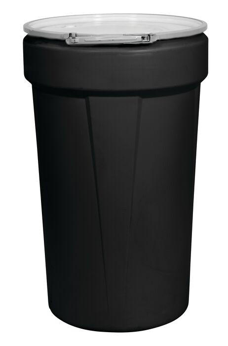  Eagle black Lab Pack Open Head Plastic Barrel Drum w/ 2 bung holes - 1655MBLKBG