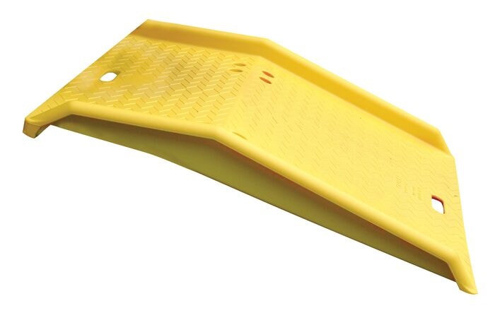 Plastic Shipping Container Ramp, 10" Height Difference, Yellow - 1795CR
