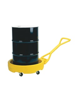 steel drum sits in plastic dolly with handle steel drum sits in plastic dolly with handle