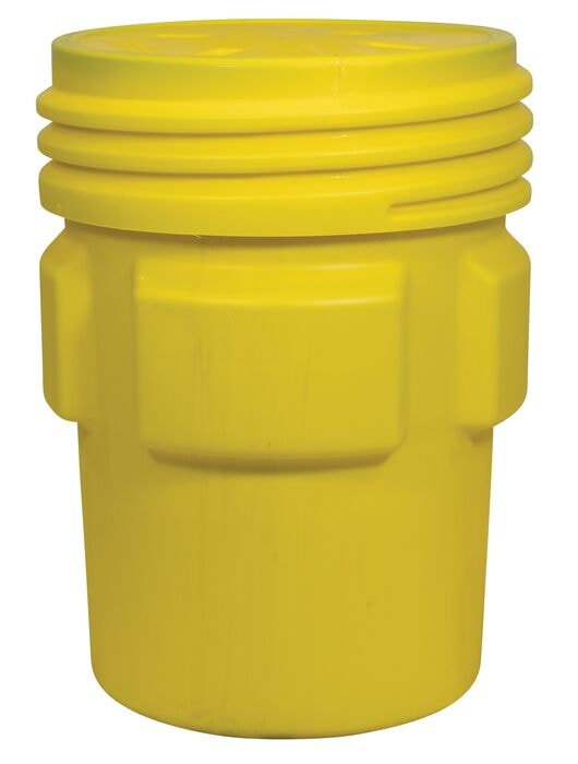 95 Gallon Overpack Plastic Drum Barrel, Screw-On Lid, Yellow - 1690