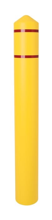 4" x 56" Red Reflective Stripes, Bollard Cover, Yellow - 1735YRS