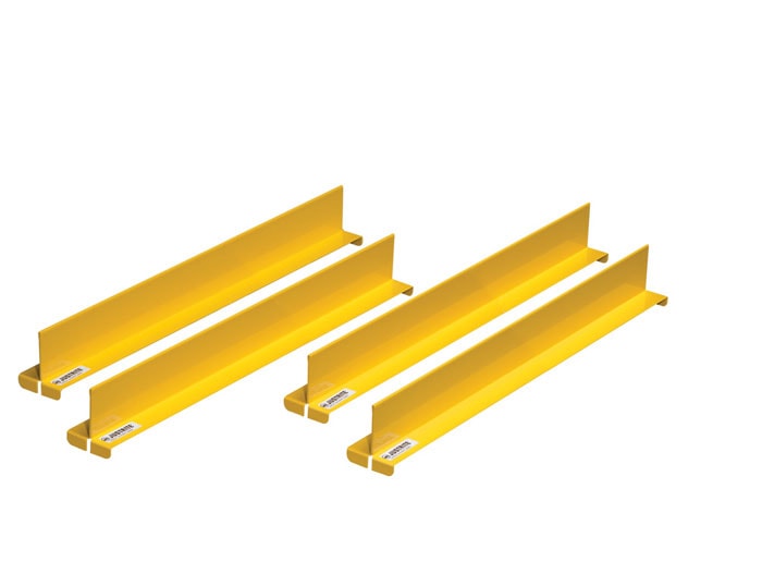 18" D Steel Shelf Dividers, Yellow, Set of 4 - 29990