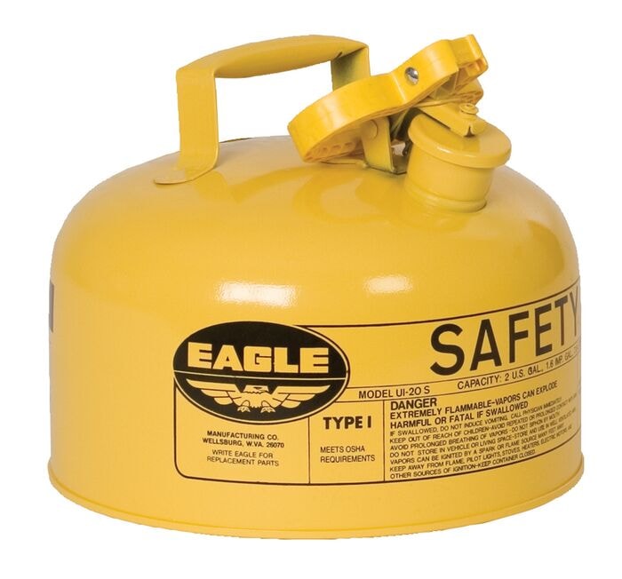 2 Gallon Steel Safety Can for Diesel, Type I, Flame Arrester, Yellow - UI20SY