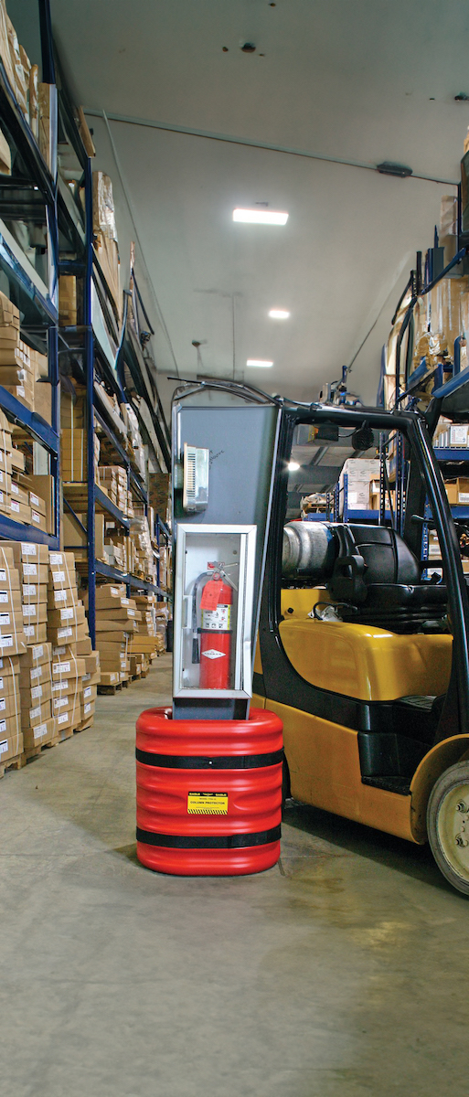 Column protector keeps columns safe from forklift damage