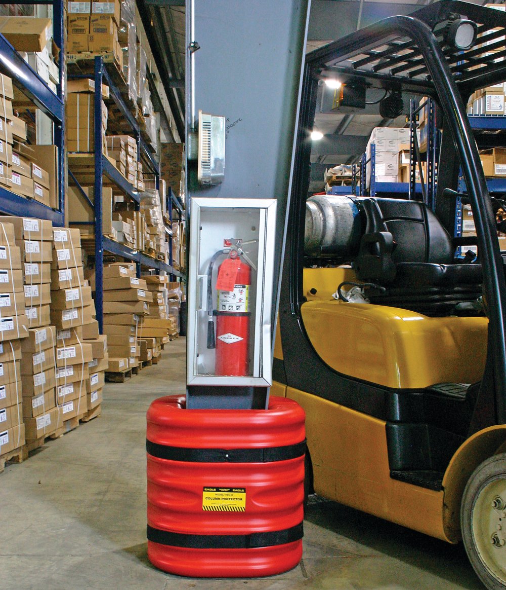 Column protector keeps columns safe from forklift damage